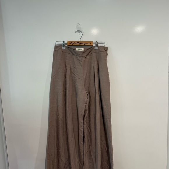 Anthropologie Elevenses Women's Wide Leg Tan Pants - Picture 3 of 9